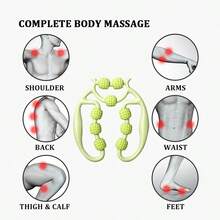 1 Massaggiatore ad anello, Rullo in PP per massaggio alle gambe, Attrezzatura per il rilassamento, Morsetto per gambe da yoga per il sollievo muscolare, Attrezzatura fitness per il massaggio e il rilassamento, Morsetto circolare per gambe con 12 ruote, Rullo massaggiatore per punti di attivazione, Attrezzatura per il massaggio, il rilassamento e l'allungamento muscolare