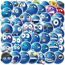 50Pcs Funny Smiling Meme Stickers Funny Meme Stickers Meme Stickers Face Stickers Spoof Graffiti Decal Meme Gifts Blue Stickers Vinyl Waterproof Stickers For Water Bottle, Hydroflask, Guitar, Luggage, Phone, Case, Laptop, Skateboard, Gift - Multicolor - View 1