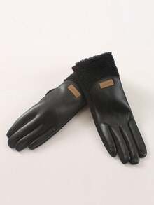 Women's Warm Gloves For Autumn/Winter, Thickened Thermal Lined, Touchscreen, Windproof, Motorcycle/Cycling Gloves - Multicolor - View 6