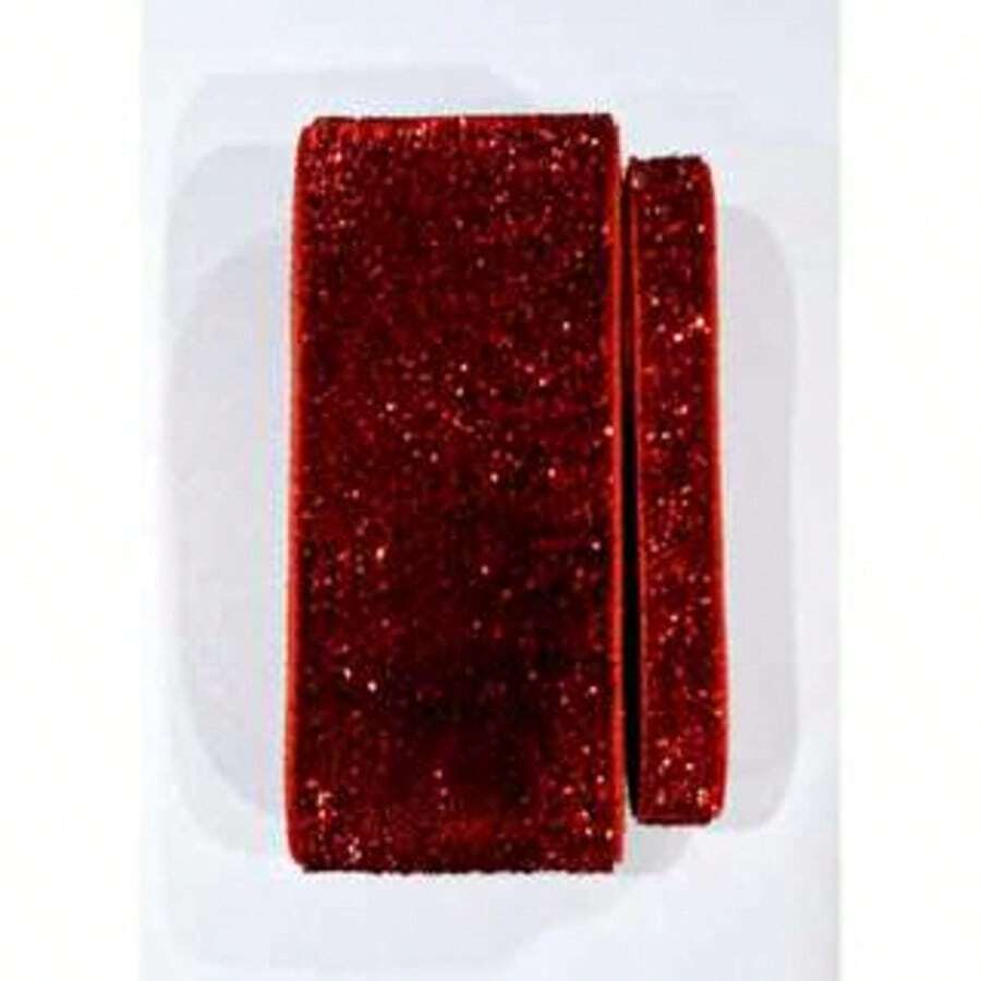 Sponged Velvet Ribbon Kit With Glitter - Red Mod 2 - View 1