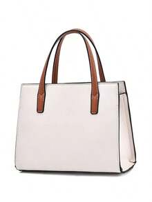 Fashionable Colorblock Tote Bag, Large Capacity Dual Handle, Minimalist Style, Suitable For Daily Life And Work, Handheld Shoulder Crossbody Bag, Best Mother Day Gifts Ever - Be - Xem 9
