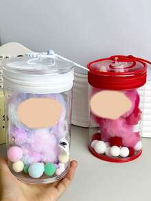 1pc娃娃透明展示袋适用于拉布布，圆柱形盲盒挂件袋，防水防尘多功能，娃娃小配件收纳非常适合怪物娃娃，便携外出挂件