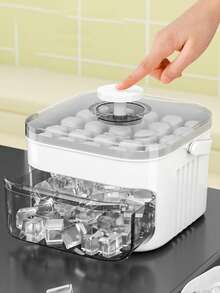 1pc Easy Release Ice Cube Tray, One-Touch Pressure Ice Maker Mold, Home Use Ice Block Storage Mold