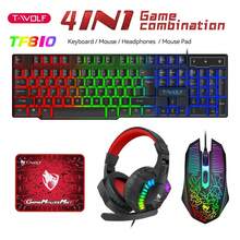Juego de 4 piezas T-WOLF TF810 con teclado de juego con cable, ratón, auriculares y iluminación - Multicolor - Ver 5