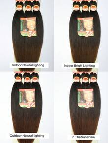 3 件 26 英寸预拉伸编织假发 - 防火光滑玉米辫编织，合成钩针接发，适合所有种族的男士和女士 - 黑色 - 查看 12