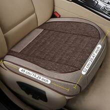 1pc Car Seat Cover, Universal Semi Enclosed Seat Cushion Cover For Four-Wheel Small Cars, No Backrest, Linen Material For Ventilation And Breathability, Comfortable Hand Feel, Universal For All Seasons, Car Interior Accessories