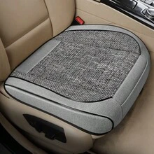 1pc Car Seat Cover, Universal Semi Enclosed Seat Cushion Cover For Four-Wheel Small Cars, No Backrest, Linen Material For Ventilation And Breathability, Comfortable Hand Feel, Universal For All Seasons, Car Interior Accessories