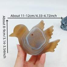 1pc Natural Crystal Agate Bird Carving Ornament - Cute Animal Crystal Carving, Crystal Craft, Creative Home Decor, Excellent Gift Idea