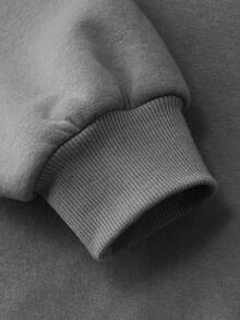 Sudadera nueva de primavera con impresión de lema artístico y ciudad, con estilo deportivo y personalidad creativa, para niños, de cuello redondo, cómoda y suave. - Gris 4 - Ver 5