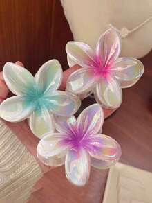 1pc/3pcs Iridescent Daisy Flower Claw Clips, Ombre Hair Clips, Fashion Hair Claw Suitable For Beach Vacation, Photo Shooting, Daily Wear Hair Accessories Autumn Hair Clutch Fall Fashion Hair Claw Winter