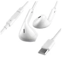 Type-C Earphones With Microphone, Volume Button, White (1655) - White - View 5