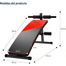 Bluelander Banco Para Ejercicio 63.5 * 48 * 121 cm, Banco de Abdominales Ajustable para Entrenamiento, Banco de Entrenamiento Multifunción para Abdominales para Gimnasio en Casa - 1 - Ver 7