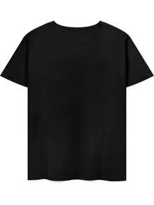 Herren Totenkopf Grafik Baumwoll-Shirt - atmungsaktiv, locker sitzend, Rundhalsausschnitt, Kurzarm, sportlich-lässiger Stil, waschbar, ganzjährig vielseitig einsetzbar, Totenkopf-Shirt, pflegeleichte Kleidung, funkelnde Textur - Schwarz - Übersicht 5