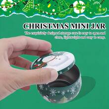 16个装圣诞主题金属蜡烛罐，2.5盎司香氛蜡烛铁盒，带盖空铁罐，节日家居厨房装饰，派对用品，DIY蜡烛制作礼品罐，圣诞装饰，糖果收纳盒，派对小礼物，家居和房间装饰等，圣诞礼物 - 彩色 - 查看 5