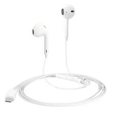 Type-C Earphones With Microphone, Volume Button, White (1655) - White - View 1