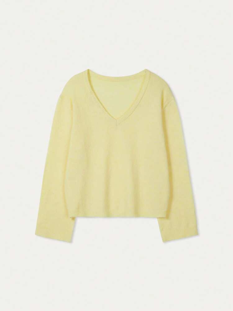 Maglia Gialla A Maniche Lunghe Donna | Girocollo | Tinta Unita | Basic Y2K | Autunno Inverno