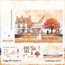 Japanese Style Landscape Stickers, Scrapbooking Stickers, Character Stickers, PET Stickers For Planner - Multicolor - View 15