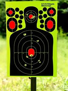 5 个 14.5 英寸人体轮廓射击靶，反应溅射夜光纸靶，适用于射击训练配件