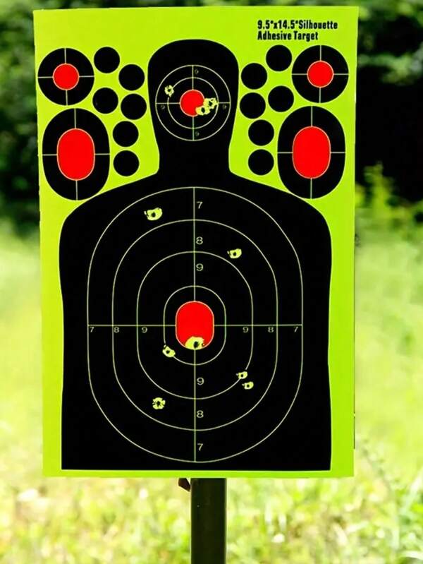 5pcs 14.5 Inch Human Silhouette Shooting Targets, Reactive Splatter Glow-In-The-Dark Paper Targets For Shooting Training Accessories