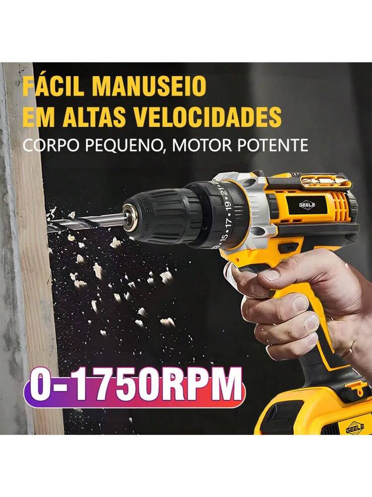 Parafusadeira Furadeira 21V 2 Baterias e Acessórios Completo