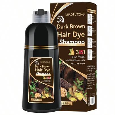 Dầu gội 3 trong 1 màu nâu đậm 500ml, công thức dịu nhẹ với chiết xuất gừng và các thành phần khác, nuôi dưỡng tóc, che phủ tóc bạc và giảm xơ rối. Đây là loại dầu gội giữ màu hiệu quả, đồng thời cũng là thuốc nhuộm tóc đa năng lâu bền và bán lâu bền. Phù hợp với mọi loại tóc.