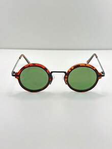 [Betsy]Unisex Vintage Metal Round Sunglasses – Retro Style, Lightweight Comfort & Iconic Look - Tartaruga Verde - Xem 2
