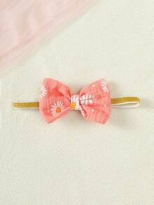 2 件套可爱女婴夏季心形双面蝴蝶结连体衣 + 头带套装 - 珊瑚粉 - 查看 10