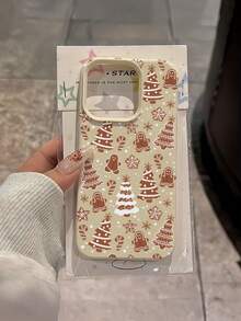 1 件白色圣诞姜饼人图案全覆盖 TPU 防震手机壳，适用于 16、15、14、13、12、11 Pro Max 等系列 - 彩色 - 查看 2