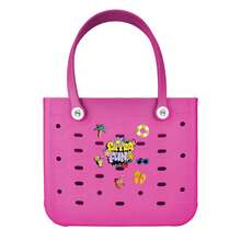 1pc Large Women's Beach Bag, Large Capacity Geometric Pattern Open Design Beach Bag, Waterproof And Sandproof Multifunctional EVA Handbag, EVA Tote Bag, Rubber Vegetable Basket Bag, Suitable For Beach, Swimming Pool, Vacation, Travel, Camping - Fashionable And Casual Shopping Bag - 彩色 - 查看 16