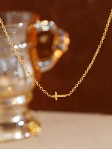 3 件套不锈钢蝴蝶吊坠项链和耳环套装，时尚金色珠宝配饰适合日常佩戴，礼物 - 項鍊+耳釘 - 查看 10