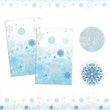 1 Stück blaue weiße Plastik Schneeflocken Tischdecke (54x108 Zoll) Frozen Geburtstag Winter Wonderland Dekorationen Einweg Tischdecke für Weihnachten, Neujahr, Party Zubehör und Dekoration