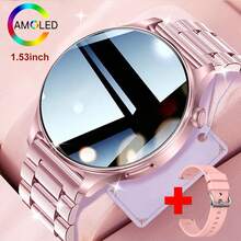 1.53" AMOLED Touchscreen Smartwatch, 100+ Sports Modes, Fitness Tracking, Wireless Calling, Notifications, Pedometer, Calorie Counter, Customizable Dial, Alarm, Weather, Music Control, Compatible With Android & IOS - Multicolor - View 12