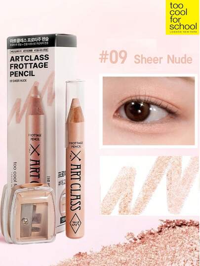 Too Cool for School Artclass 摩擦铅笔，附赠 1 个专业削笔器，集眼影、眼线、遮瑕、高光、珠光、提亮笔、眼影棒、多维眼影棒、眼线笔、可晕染眼影棒、眼线笔、眼影高光笔于一体，质地细腻，持久提亮，易于涂抹，适合日常妆容，韩国化妆品