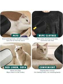 2pcs Black Static Electricity Pet Hair Remover Gloves | Pet Fur Cleaning Brush | Household Cleaning Tool | Removes Pet Hair From Furniture, Clothes, Bedding | Easy To Use, Just Wipe To Tear Hair Into Strips. This Is A Non-Universal Model. Christmas Gift, Gift, Funny Gift, Ramadan Gift, Personalized Gift. - Multicolor - View 4