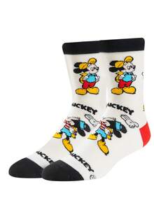 Disney 6/3/1 双官方米奇新年礼物袜子，卡通圣诞新年动画男士袜子，新奇卡通袜子 - 彩色 - 查看 5