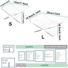 1 pièce Support de livre en acrylique, support, support de livre de table de café, support de livre de cuisine pour la cuisine, la maison, la décoration de table, support d'affichage de gros livre ouvert pour livre de cuisine, livre d'art, bible, livre d'invités