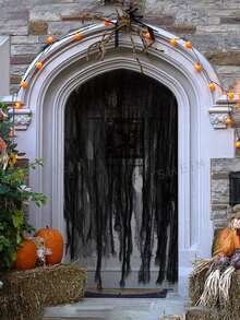 1PC Black 76* 183cm Halloween Party Decoration Haunted House Gauze DIY Decorative Cloth Suitable For Halloween Atmosphere Manufacturing Decoration - Black - View 2