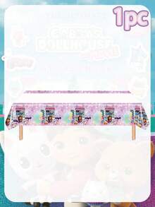 Temática de Gabby's Dollhouse - Vajilla desechable y artículos decorativos para fiestas, platos de papel de 7 pulgadas/9 pulgadas, vasos de papel, pañuelos, manteles, pancartas, adecuados para decoración de fiestas de cumpleaños y lugares de comida, decoración de fiestas y lugares de comida, amigos y familiares que aman la decoración de fiestas y reuniones de Gabby - Multicolor - Ver 11