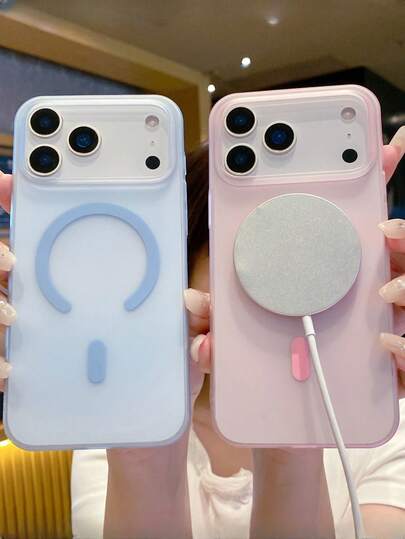 1pc Ultra Thin Matte Case Compatible With IPhone 17 Pro Max Magnetic Wireless Charge PC Cover