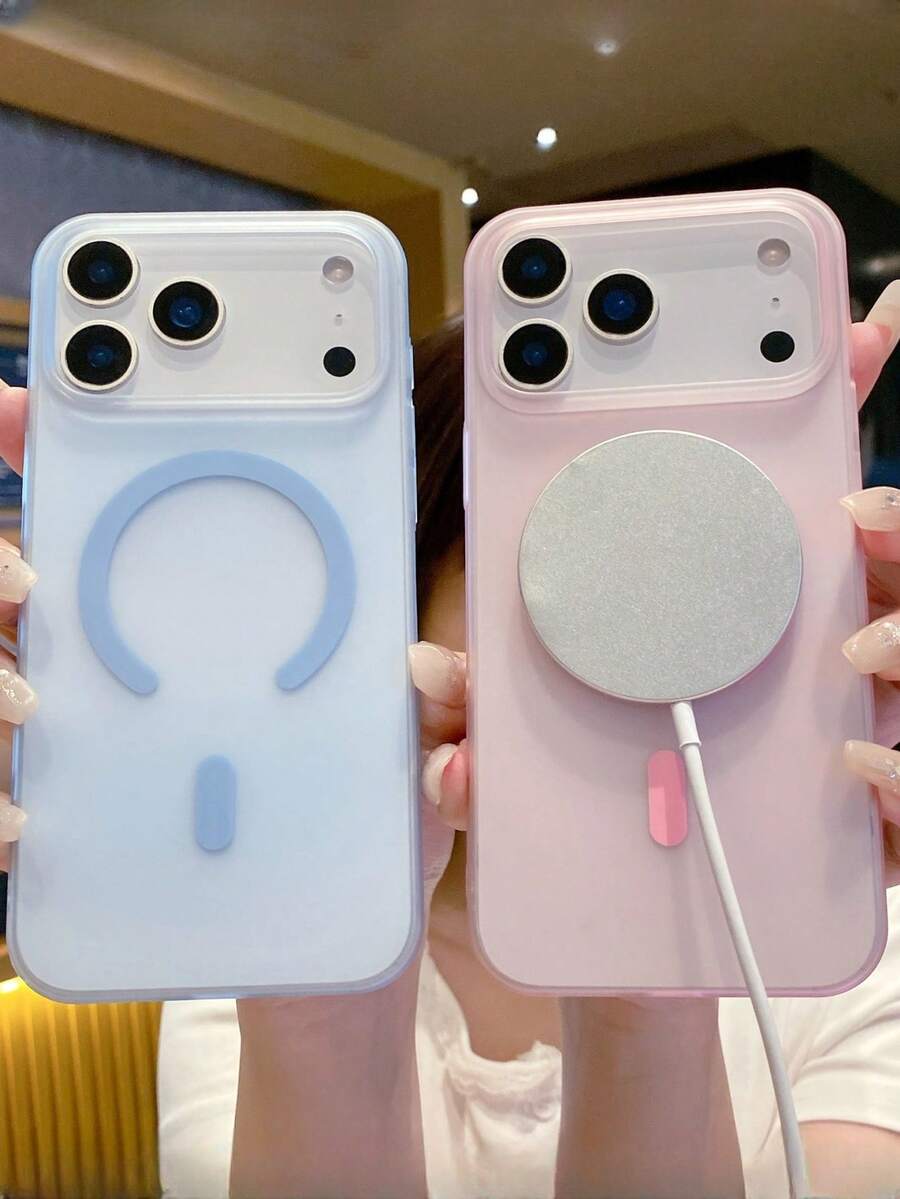 1 Ốp lưng PC siêu mỏng mờ tương thích với iPhone 17 Pro Max có sạc không dây từ tính - Hồng - Xem 1