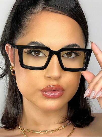 1 Kính thời trang hình chữ nhật bằng acrylic dành cho nữ dùng để đọc sách hàng ngày và đi làm