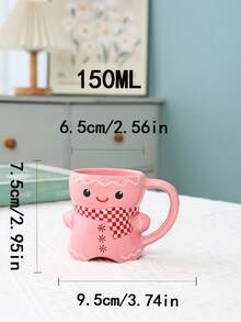 1pc 530ml Creative Simple Large Capacity Ceramic Mug, Minimalist Elegant Design Modern Style Cookie Couple Mug, Suitable For Home Use Espresso, Coffee, Water, Milk, Afternoon Tea, Office, Gift For Valentine's Day, Women's Day, Mother's Day, Friends Birthday Back To School