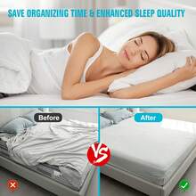 4PCS Lock Sheet Holders, Bed Sheet Lock Clips, Sheet Holders Keep Sheets Firm & Tight, Heavy Duty Bed Sheet Holder Corner Fitted Sheet Straps Fit Middle & Small Mattress Size - 灰色 - 查看 9