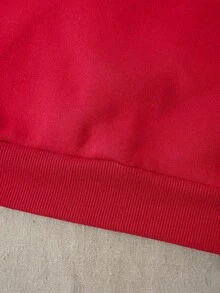 Sudadera informal cómoda de poliéster para mujer con mangas largas y un llamativo diseño de leopardo. - Rojo - Ver 3