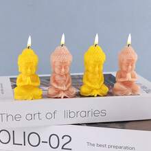 7.5厘米/2.95英寸 x 4.7厘米/1.85英寸佛像硅胶模具，适用于DIY蜡烛制作、工艺品制作、蜡模，材质：硅胶 - 彩色 - 查看 7