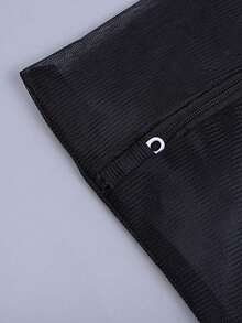 1/3/6个装黑色网眼洗衣袋，洗衣机衣物保护袋，蜂窝状洗衣袋，洗衣机专用洗涤护理袋，内衣裤洗衣袋，拉链洗衣网袋，适用于衣物、衬衫、胸罩、袜子、连裤袜、内衣裤，旅行收纳袋，春季简约风格，夏季上衣 - 黑色 - 查看 9