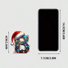 1pc 2D Flat Acrylic Christmas Theme Decoration Pendant, Christmas 26 Letter Decoration Pendant, Christmas Keychain, Backpack And Christmas Tree Decoration Pendant, And Non Electric Christmas Car Pendant Are Perfect Gifts For Christmas, Thanksgiving, New Year, Birthdays, And St. Patrick's Day Home Decor Christmas Decorations Room Decor