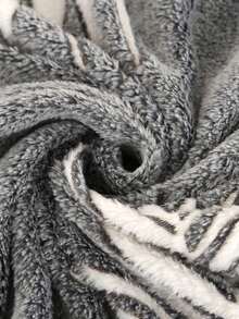 1 件灰色羽毛图案毛绒毯，温暖厚实，适合秋冬季，柔软亲肤，多尺寸多用途盖毯，适合客厅、沙发、卧室 - 灰色 - 查看 7