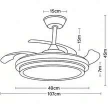 Ventilador de Techo con Luz LED 70W, Motor DC Silencioso, 6 Velocidades, 3 Colores de Luz, Función Reversible - Clásico - Ver 7