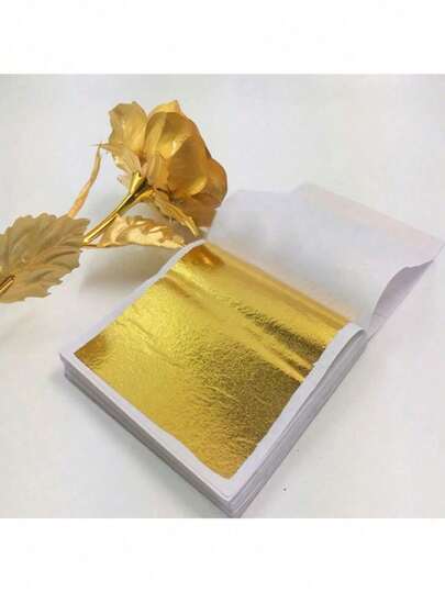 100/500pcs Imitation Gold & Silver Foil Paper, DIY Art Craft Paper, Birthday Party Imitation Champagne Silver & Gold Foil Paper, Suitable For Paint, Resin Crafts Decoration, Mother's Day, Graduation Ceremony And Other Occasions